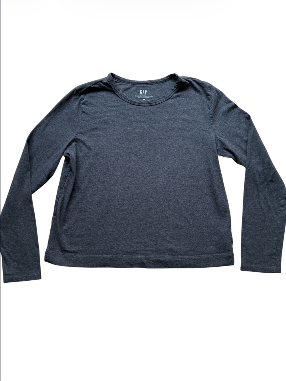 GAP Women’s Long Sleeve Organic Cotton VintageSoft T-Shirt Dk Heather Grey Small